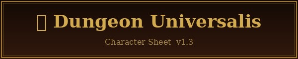Dungeon Universalis Sheet