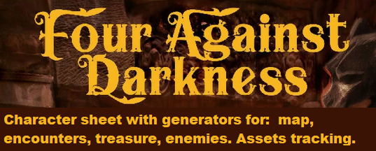 Four Against Darkness Sheet